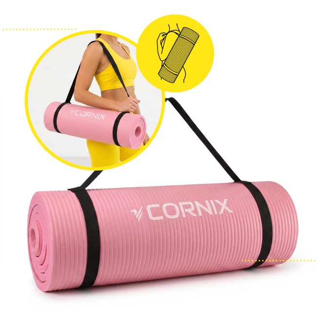 Коврик спортивный Cornix NBR 183 x 61 x 1.5 cм для йоги и фитнеса XR-0497 Pink