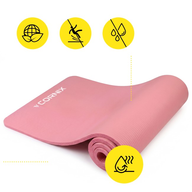Коврик спортивный Cornix NBR 183 x 61 x 1.5 cм для йоги и фитнеса XR-0497 Pink