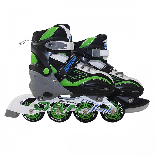 Роликові ковзани SportVida 4 в 1 SV-LG0034 Size 31-34 Black/Green/White Роликові ковзани SportVida 4 в 1 SV-LG0034 Size 31-34 Black/Green/White
