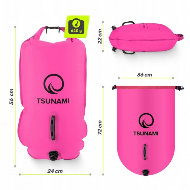 Буй для плавання TSUNAMI надувний 2 в 1 Pink (P-5907739314031)