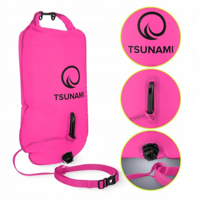 Буй для плавання TSUNAMI надувний 2 в 1 Pink (P-5907739314031)
