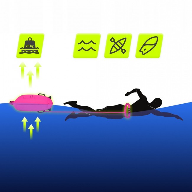 Буй для плавання TSUNAMI надувний 2 в 1 Pink (P-5907739314031)