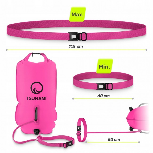 Буй для плавання TSUNAMI надувний 2 в 1 Pink (P-5907739314031)