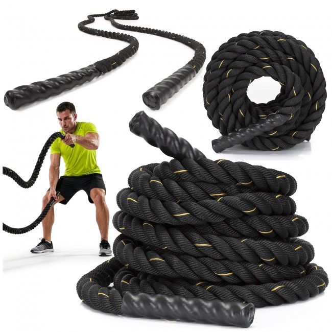 Канат тренировочный Actiget Battle Rope 9 м для кроссфита ACT0015 Black