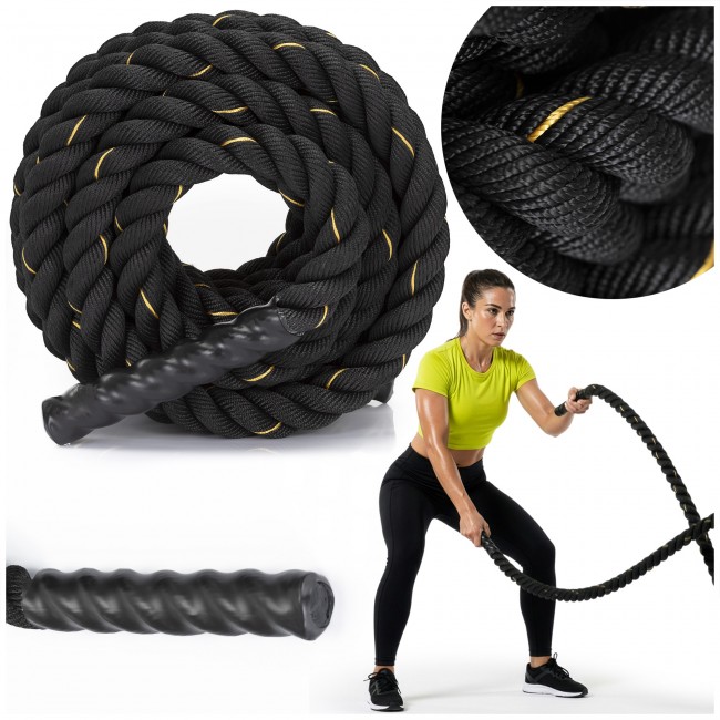 Канат тренировочный Actiget Battle Rope 9 м для кроссфита ACT0015 Black