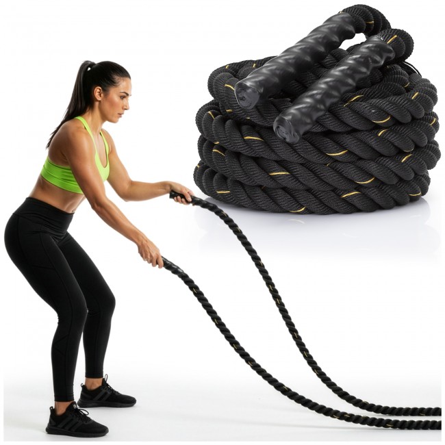 Канат тренировочный Actiget Battle Rope 9 м для кроссфита ACT0015 Black