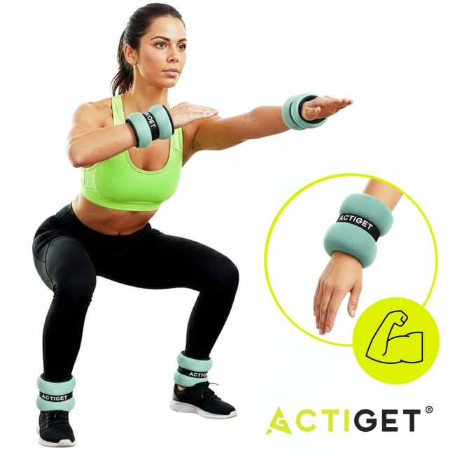 Утяжелители-манжеты для ног и рук Actiget 2 x 1.5 кг ACT0129 Turquoise/Black