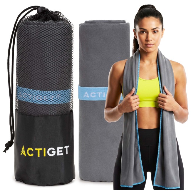 Спортивний рушник Actiget 180 x 100 см з мікрофібри ACT0190 Dark Grey