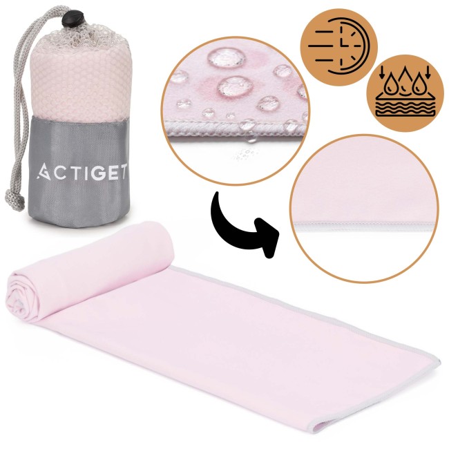 Спортивний рушник Actiget 80 x 40 см з мікрофібри ACT0184 Light Pink