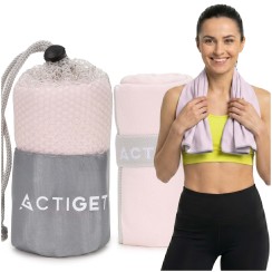 Спортивний рушник Actiget 80 x 40 см з мікрофібри ACT0184 Light Pink