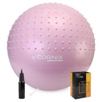 Мяч для фитнеса (фитбол) Cornix 65 см полумассажный Anti-Burst XR-0481 Light Pink