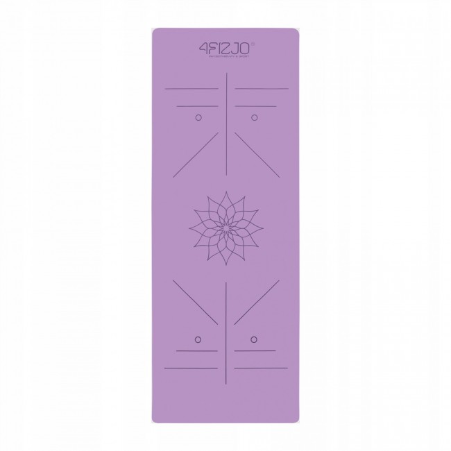 Килимок (мат) спортивний 4FIZJO PU 183 x 68 x 0.4 см для йоги та фітнесу Violet (P-5907739319548)