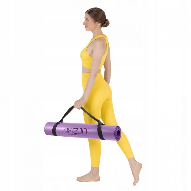 Килимок (мат) спортивний 4FIZJO PU 183 x 68 x 0.4 см для йоги та фітнесу Violet (P-5907739319548)
