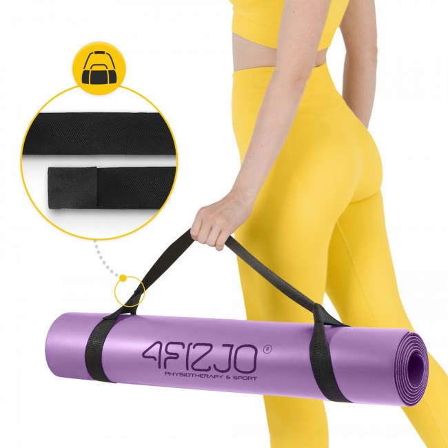Килимок (мат) спортивний 4FIZJO PU 183 x 68 x 0.4 см для йоги та фітнесу Violet (P-5907739319548)