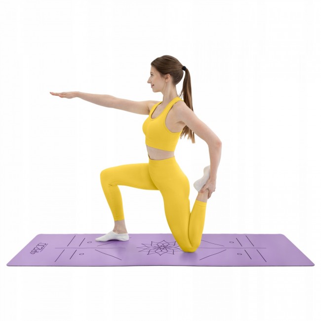 Килимок (мат) спортивний 4FIZJO PU 183 x 68 x 0.4 см для йоги та фітнесу Violet (P-5907739319548)
