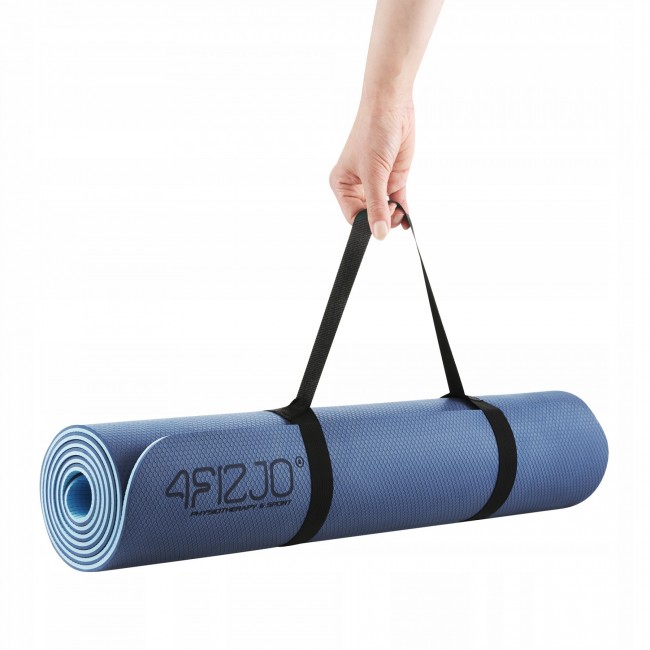 Килимок (мат) спортивний 4FIZJO TPE 180 x 60 x 0.6 см для йоги та фітнесу Blue/Sky Blue (P-5907739310132)
