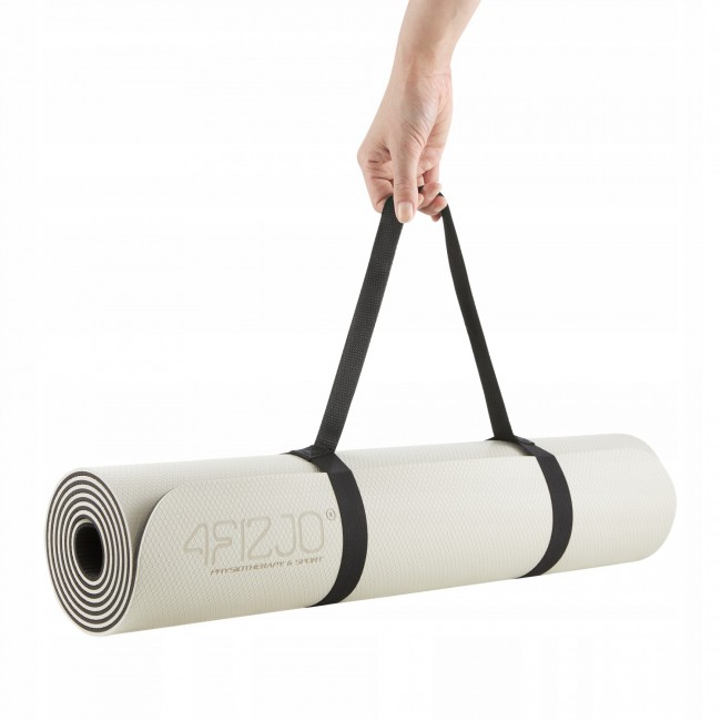 Килимок (мат) спортивний 4FIZJO TPE 180 x 60 x 0.6 см для йоги та фітнесу Grey/Black (P-5907739317100)