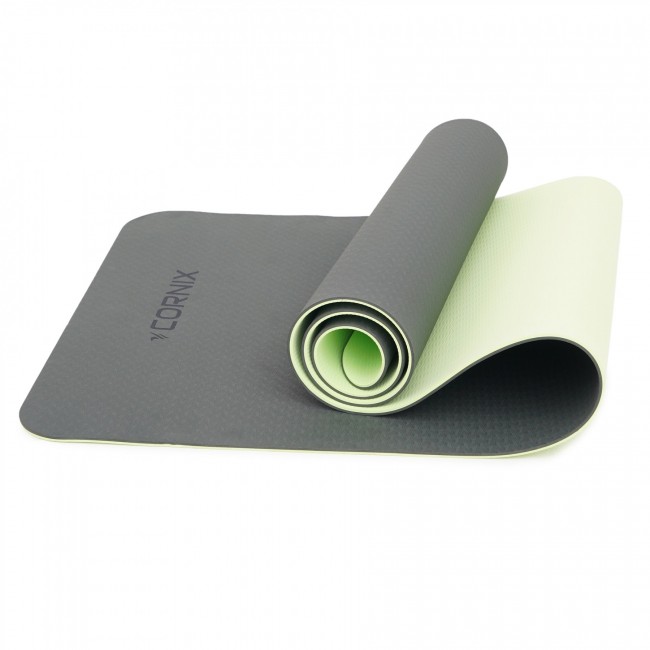 Килимок спортивний Cornix TPE 183 x 61 x 0.6 см для йоги XR-0002 Black/Green