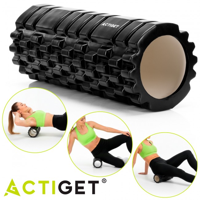 Массажный ролик Actiget EVA 33 x 13.5 см (валик, роллер) ACT0029 Black