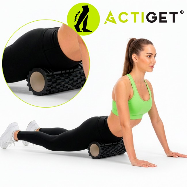 Массажный ролик Actiget EVA 33 x 13.5 см (валик, роллер) ACT0029 Black