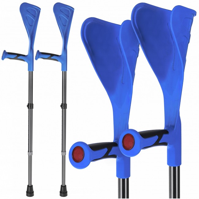 Костыли ортопедические 4FIZJO PRO 2 шт с опорой для локтя, регулируемые Blue (P-5905973403580) Костыли ортопедические 4FIZJO PRO 2 шт с опорой для локтя, регулируемые Blue (P-5905973403580)