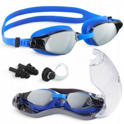 Окуляри для плавання TSUNAMI Anti-Fog 3 в 1 чохол, беруші та затискач для носа Blue (P-5905973401784)