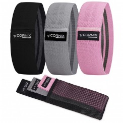 Гумки для фітнесу та спорту тканинні Cornix Hip Band набір 3 шт XR-0050