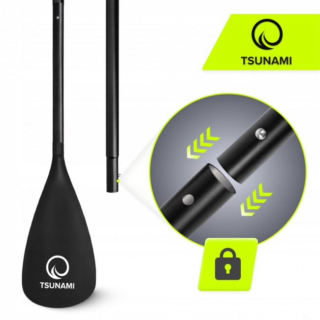 Весло для SUP-доски TSUNAMI 2 в 1 160-225 см, регулируемое, складное, Black (P-5907739316431)