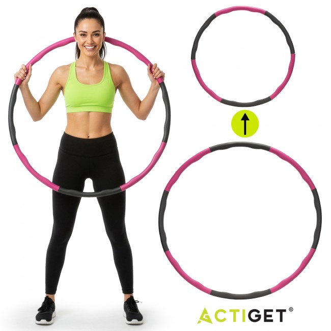 Обруч для талии Actiget (хулахуп) мягкий, складной 88 см 1 кг ACT0132 Grey/Pink