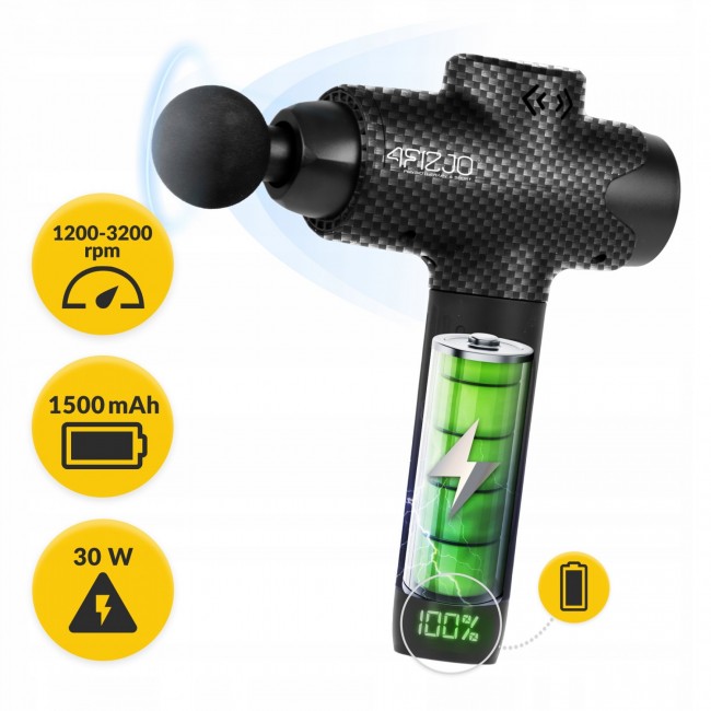 Ручной перкуссионный массажер 4FIZJO Massage Gun Evo 30 Вт массажный пистолет (P-5907739319920)