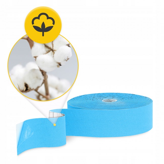 Стрічка кінезіологічна (кінезіо тейп) 4FIZJO 5 см x 31 м Sky Blue (P-5905973405546)