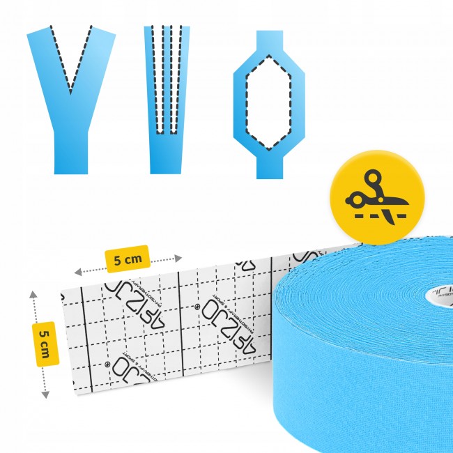 Стрічка кінезіологічна (кінезіо тейп) 4FIZJO 5 см x 31 м Sky Blue (P-5905973405546)