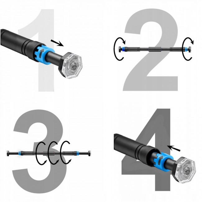 Турник раздвижной 4FIZJO 66-100 см Black/Blue (P-5907739314758)