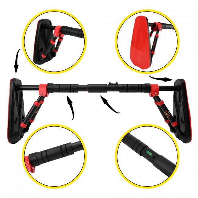 Турник раздвижной Cornix Elite+ 65-90 см XR-0293 Black/Red
