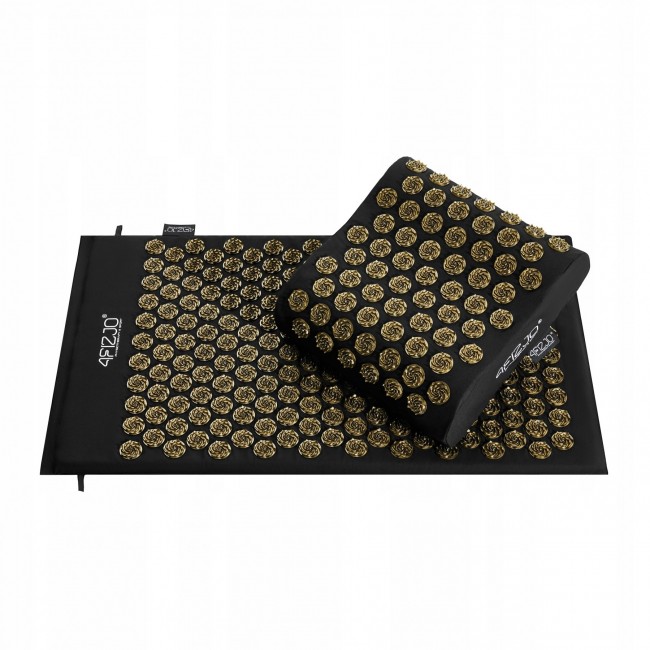 Килимок акупунктурний з подушкою 4FIZJO Ergo Mat Аплікатор Кузнєцова Black/Gold (P-5907739313881)