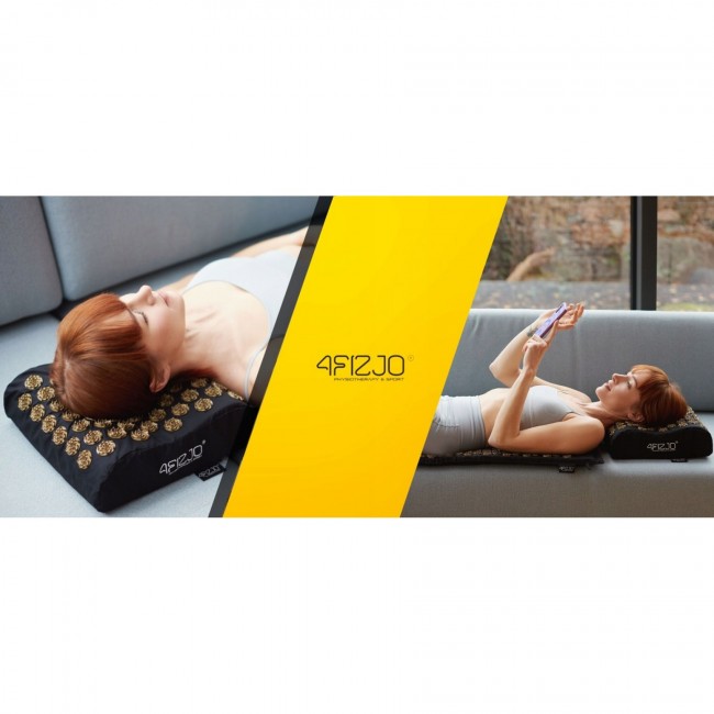 Килимок акупунктурний з подушкою 4FIZJO Ergo Mat Аплікатор Кузнєцова Black/Gold (P-5907739313881)