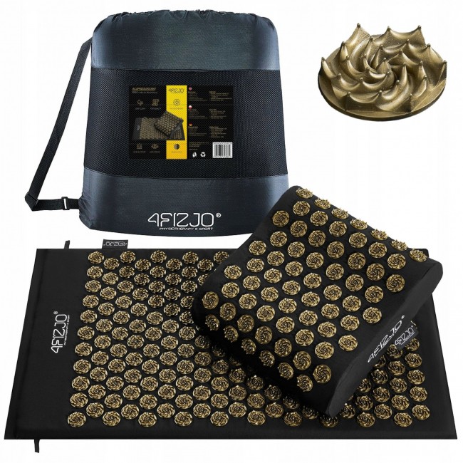 Килимок акупунктурний з подушкою 4FIZJO Ergo Mat Аплікатор Кузнєцова Black/Gold (P-5907739313881) Килимок акупунктурний з подушкою 4FIZJO Ergo Mat Аплікатор Кузнєцова Black/Gold (P-5907739313881)