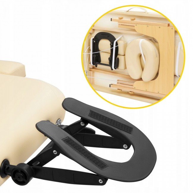 Масажний стіл складний 4FIZJO Massage Table+ Wood W60 Beige (P-5907739318367)