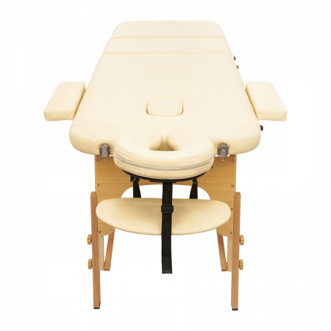 Масажний стіл складний 4FIZJO Massage Table+ Wood W60 Beige (P-5907739318367)
