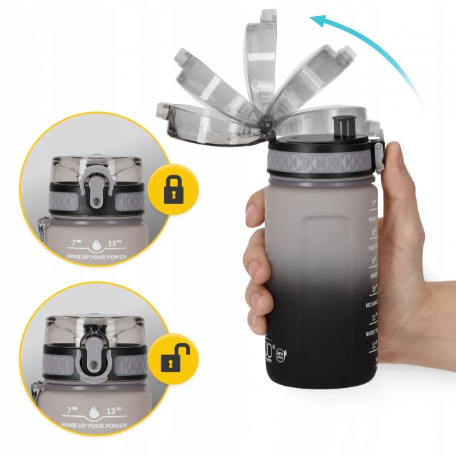 Бутылка для воды спортивная 4FIZJO 500 мл Grey/Black (P-5905973400725)