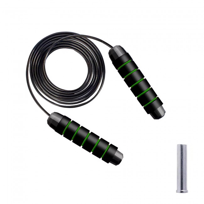 Скакалка скоростная для кроссфита Cornix Speed ​​Rope Classic с отягощением XR-0352 Black/Green