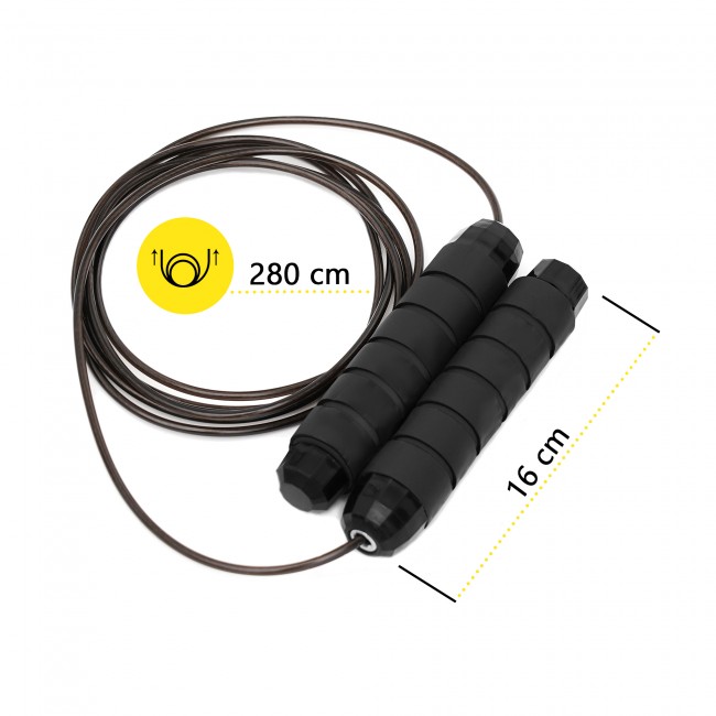 Скакалка скоростная для кроссфита Cornix Speed ​​Rope Classic с отягощением XR-0352 Black