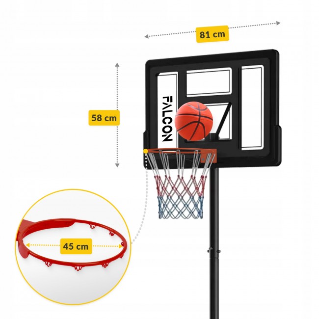 Баскетбольная стойка Falcon Junior-2 1.6-2.1 м мобильная (P-5905973405348)