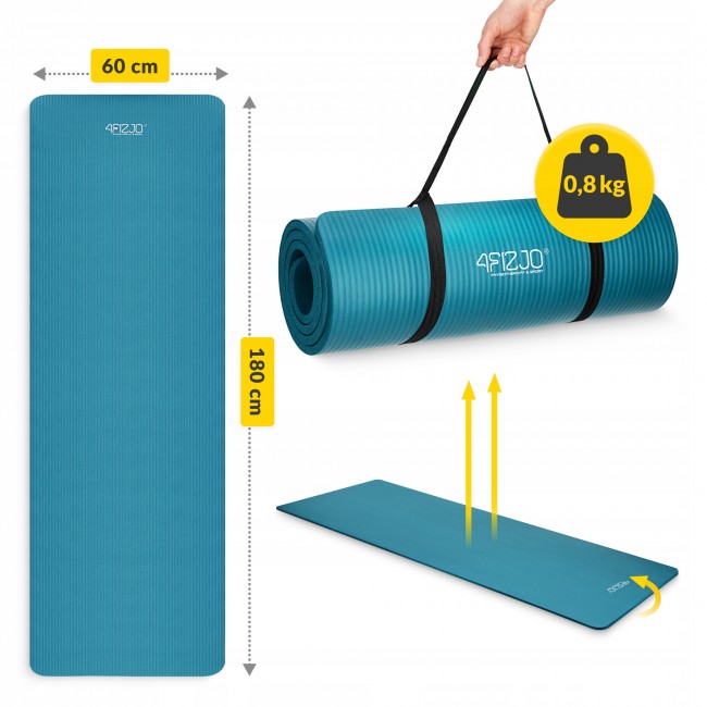 Коврик (мат) спортивный 4FIZJO NBR 180 x 60 x 1 см для йоги и фитнеса Sea Green (P-5905973406697)