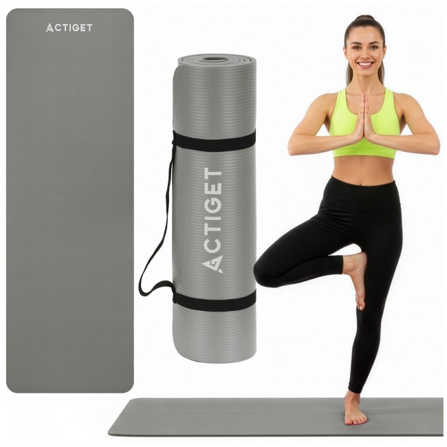 Килимок спортивний Actiget NBR 183 x 61 x 1 см для йоги та фітнесу ACT0019 Grey