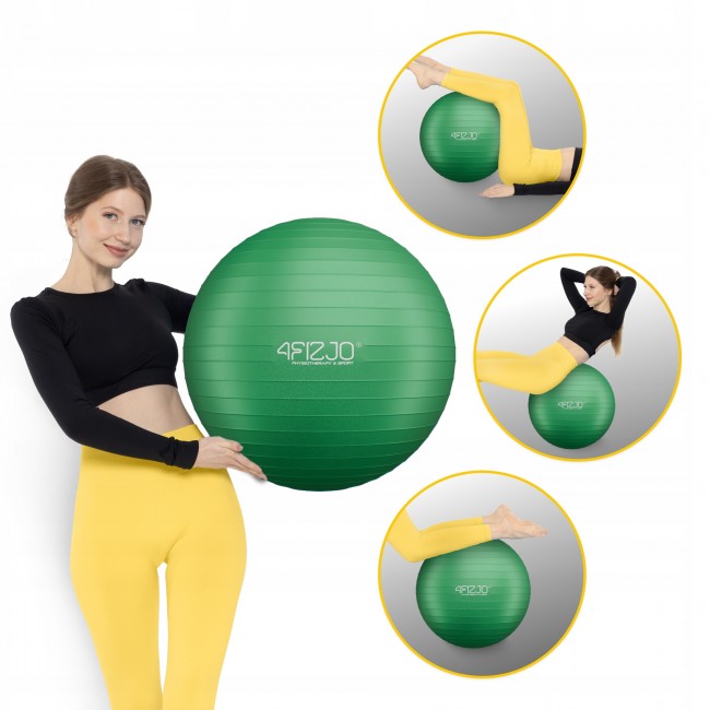 Мяч для фитнеса (фитбол) 4FIZJO 85 см Anti-Burst Green (P-5907739316394)