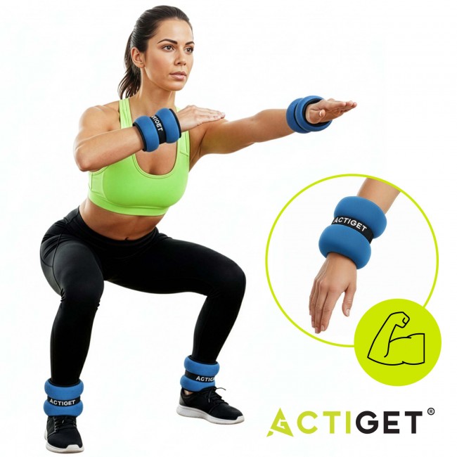 Утяжелители-манжеты для ног и рук Actiget 2 x 2 кг ACT0130 Blue/Black