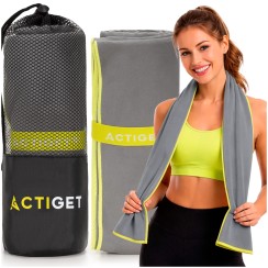 Рушник спортивний Actiget 180 x 100 см із мікрофібри ACT0192 Grey