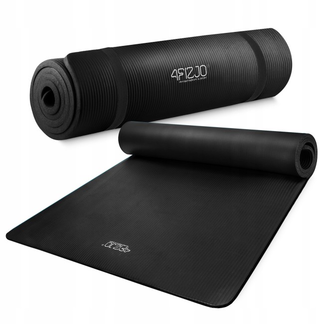 Килимок (мат) спортивний 4FIZJO NBR 190 x 100 x 1.5 см для йоги та фітнесу Black (P-5905973407120)