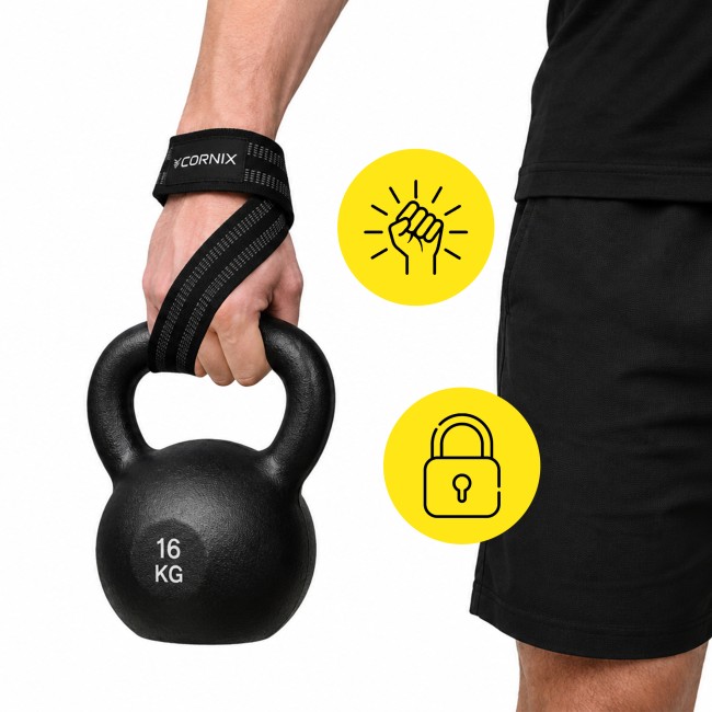 Лямки атлетичні для тяги Cornix Lifting Straps XR-0503 Black